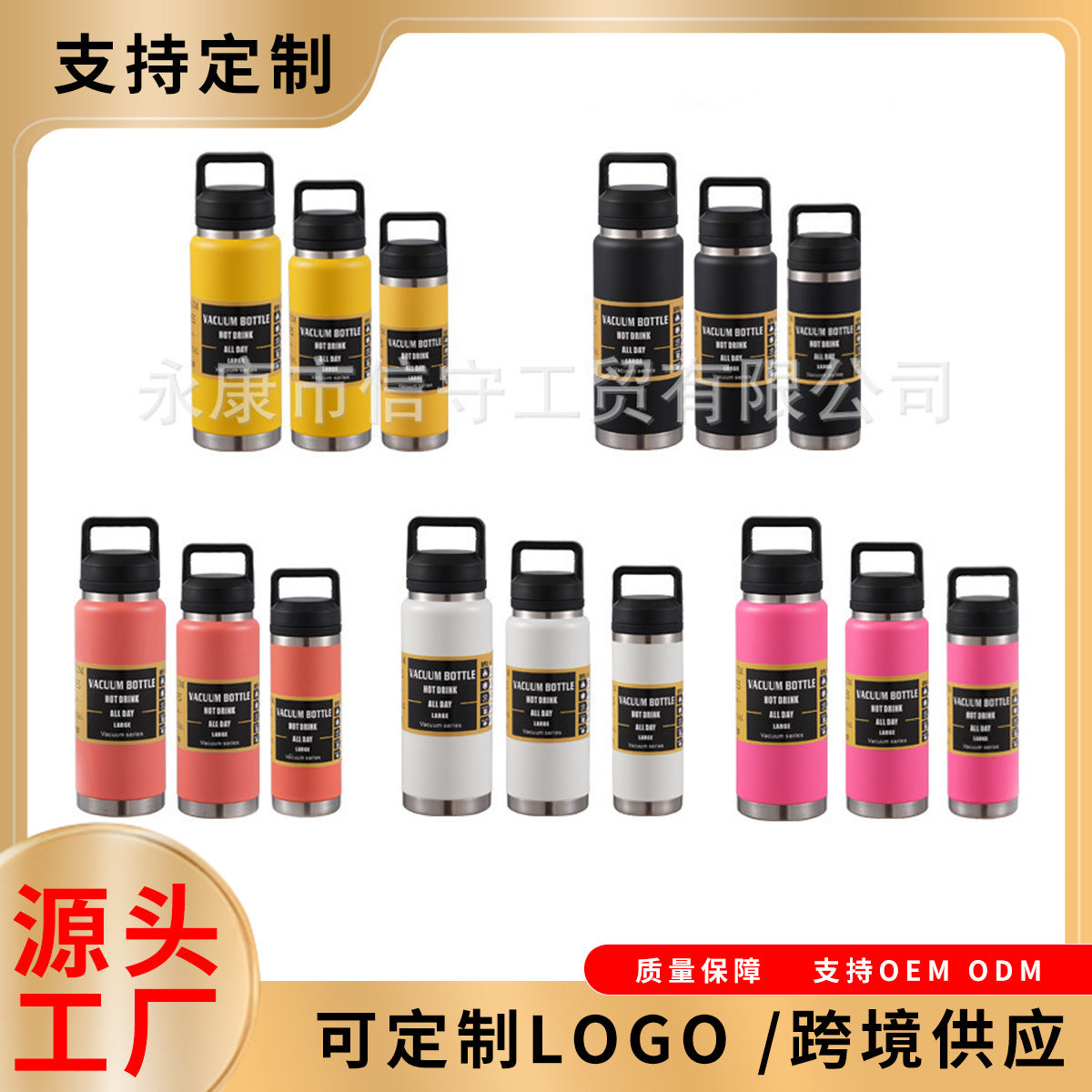 304 Stainless Steel Insulated Water Bottle with Handle for Outdoor Sports and Travel