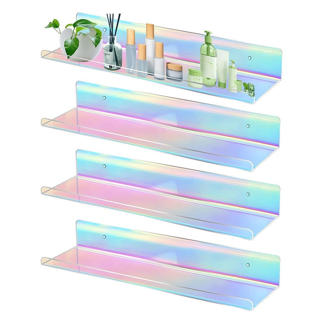 Acrylic Floating Wall Shelf Invisible Display Rack for Collectibles and Decor