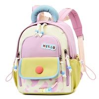 Kids' Portable Dopamine Color-Block Mini Backpack for Preschool & Outdoor Activities