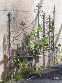 Vintage Iron Art Trellis Half-Round Climbing Plant Support for Garden and Patio
