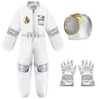 Kids Astronaut Costume Set with Gloves for Halloween Cosplay & Parties