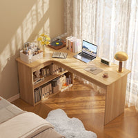 Corner Desk with Bookshelf for Home Office or Study