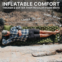 Ultralight Inflatable Camping Sleeping Pad with Pillow, Single Person Foldable Air Mattress for Outdoor Backpacking