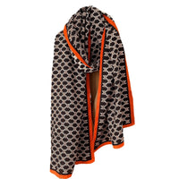 Velvet Herringbone Pattern Scarf for Women, Hand-Rolled Edge, Autumn/Winter Warm Neck Scarf