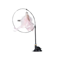 Interactive Suction Cup Cat Toy with Feather and Bird Design for Indoor Cats