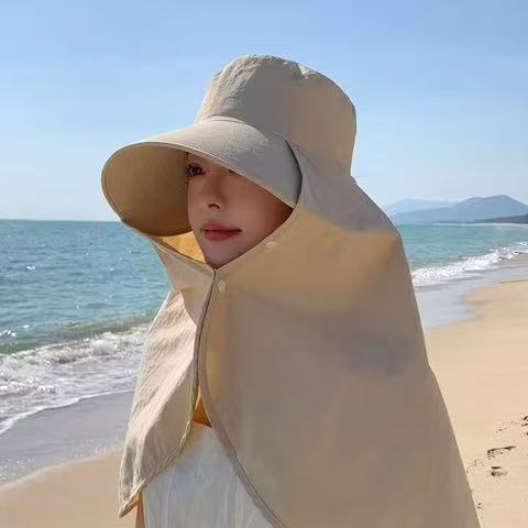 Women's Summer UV Protection Sun Hat with Neck Flap and Wide Brim for Outdoor Cycling