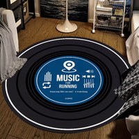 Vinyl Record Design Round Area Rug for Bedroom, Gaming Room, or Study