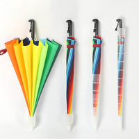 16-Rib Straight Rainbow Sun Umbrella Waterproof Long Handle Car Umbrella Business Umbrella