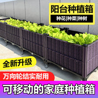 Rolling Raised Garden Bed Planter Box for Vegetables and Flowers, Balcony and Rooftop Gardening