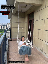 Square Ins Foldable Hanging Chair Indoor Outdoor Balcony Swing Basket Chair for Lounging