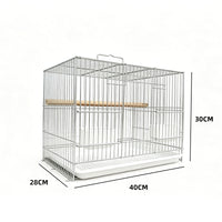 Thickened Portable Bird Cage for Parrots and Canaries, Electroplated Iron Wire Durable Travel Cage
