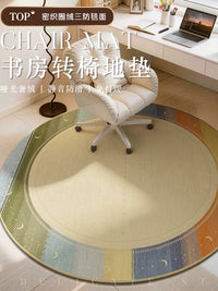 Cartoon Round Chair Mat Non-Slip Floor Protector for Office and Home