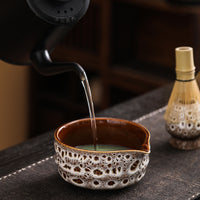 Japanese Ceramic Matcha Bowl Set with Whisk Stand - 4-Piece Kiln Glazed Tea Ceremony Kit