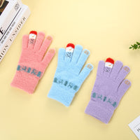 Winter Christmas Snowman Touchscreen Gloves for Students and Couples, Knitted Warm Cycling Plush Thickened