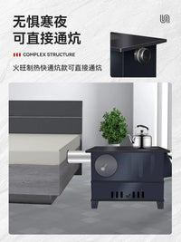 Portable Wood Burning Stove with Oven and Water Heater for Indoor/Outdoor Use