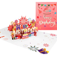 3D Pop-Up Musical Birthday Card with Lights, DIY Handmade Paper Sculpture Greeting Card