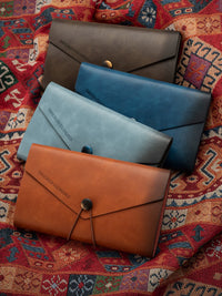 A6/A7 Faux Leather Binder Notebook with Strap, Gradient Color Portable Journal