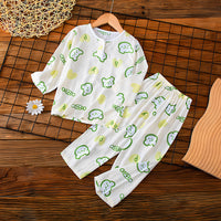 Kids' Cotton Rayon Long Sleeve Pajama Set for Summer - Thin Homewear for Boys, Girls, and Parents
