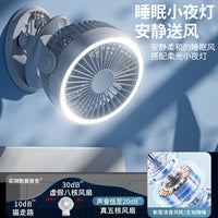 Portable USB Clip-on Fan with LED Light, Quiet Operation for Outdoor Camping, Stroller, and Desktop Use