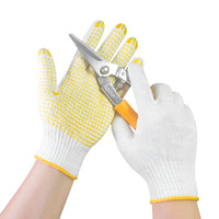 Men's Anti-Slip Wear-Resistant Cotton Yarn Work Gloves with Dotted Grip for Construction and Maintenance