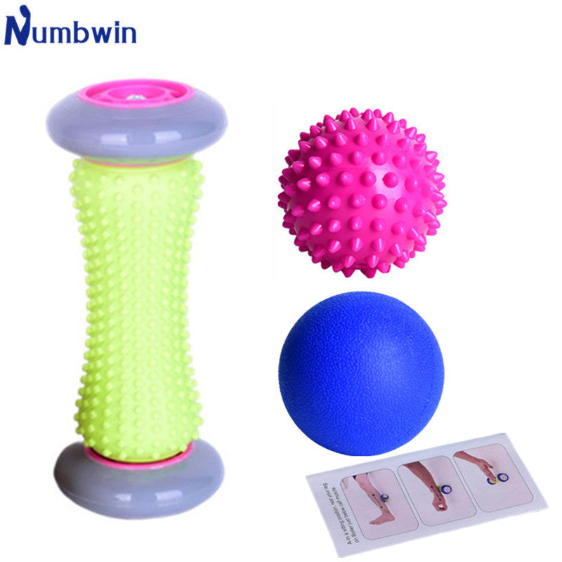 Yoga Massage Stick and Fascia Ball Set - 4-Piece Muscle Relaxation Kit for Fitness and Recovery