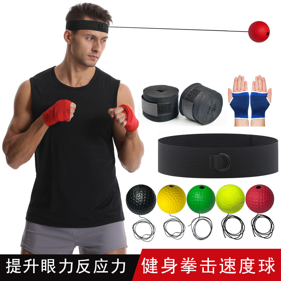 Head-Mounted Boxing Reflex Ball for Stress Relief and Training