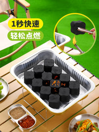 Disposable Aluminum Foil BBQ Grill for Indoor/Outdoor Charcoal Grilling and Tea Ceremony
