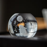 Glass Moon Rabbit Lid Holder Tea Pet for Gaiwan Teapot