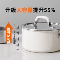 316L Stainless Steel Ceramic Coated Milk Pot with Steamer for Baby Food and Home Use