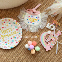 Pet Birthday Party Set with Bandana, Hat, Cake, and Candles for Cats and Dogs