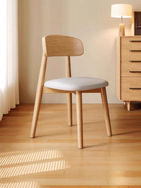 Nordic Solid Wood Dining Chair with Upholstered Backrest for Home and Restaurant