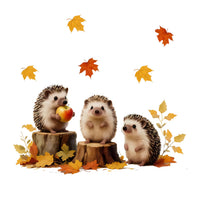 Thanksgiving Hedgehog Static Cling Window Decals for Autumn Decor