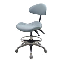 Ergonomic Saddle Stool with Backrest for Dental, Salon, Lab, and Office Use