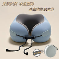 Ice Silk Travel Neck Pillow for Airplane Car Train, Portable U-shaped Cervical Pillow for Napping