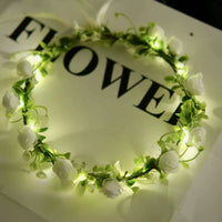 LED Light-Up Floral Headband for Stage Performance, Travel, and Festivals