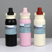 Insulated Dual-Drink Sport Bottle with Carrying Strap - Portable Hot/Cold Water Bottle for Office & Outdoor