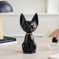 Egyptian Cat Figurine Lucky Cat Vintage Style Ornament for Living Room Entryway Desk Study Decor