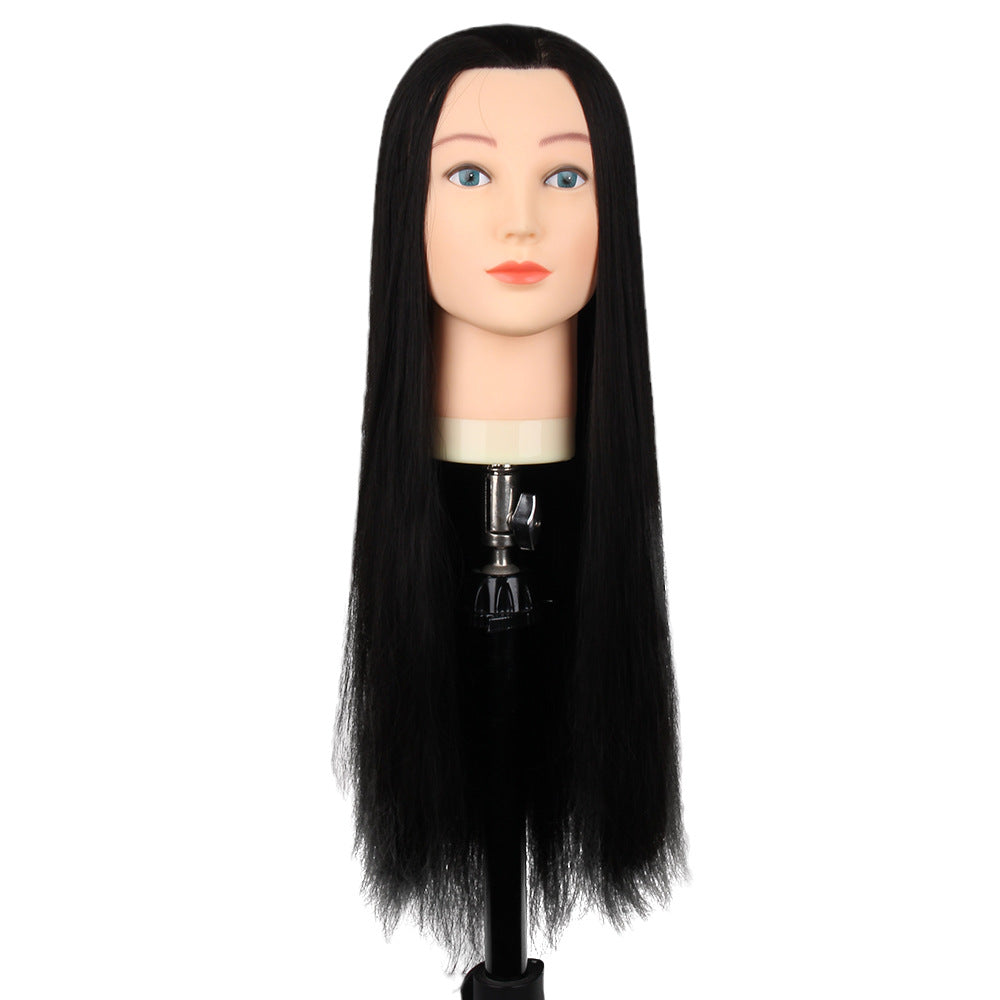 Hairdressing Mannequin Head for Styling Practice with Japanese Silk Hair