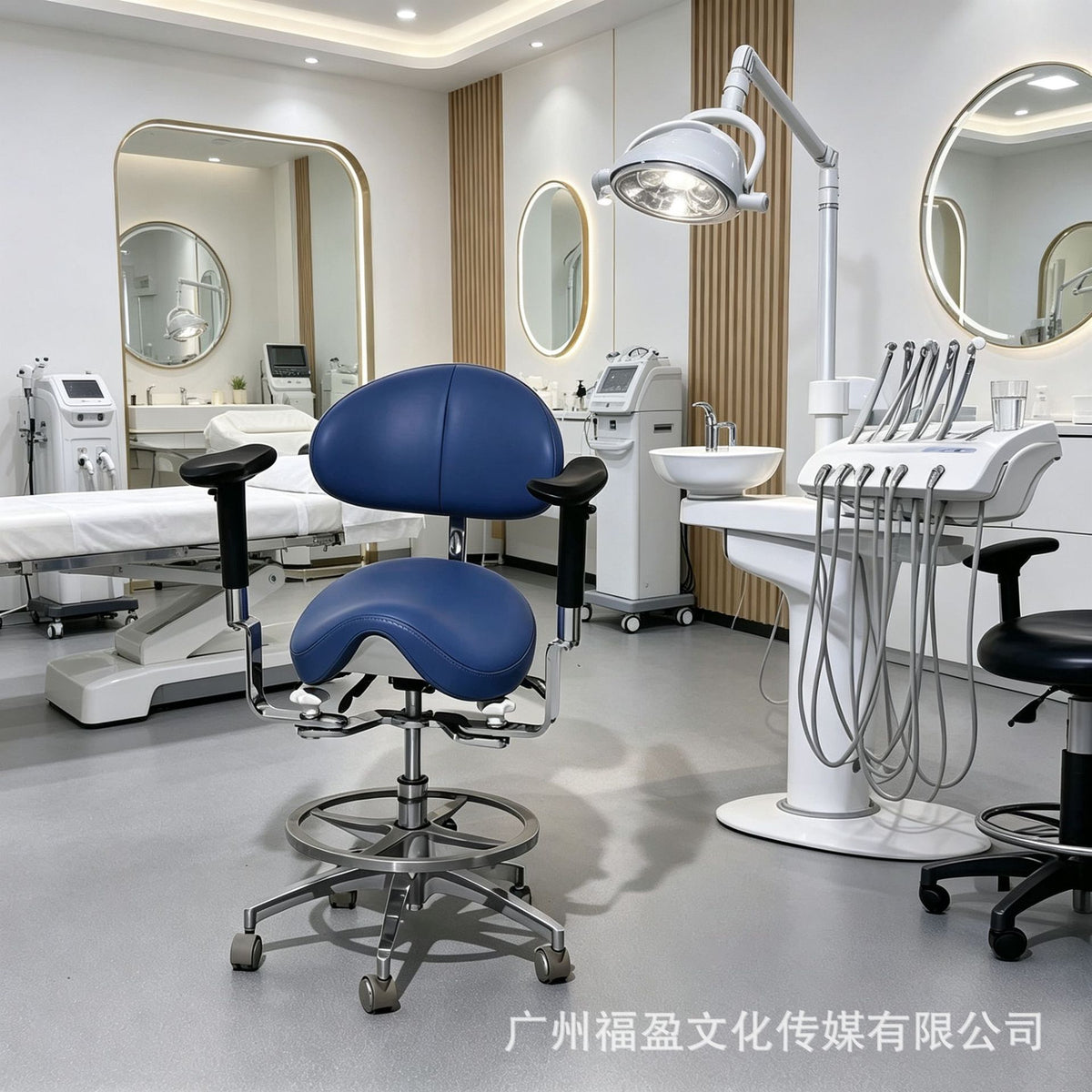 Ergonomic Dental Saddle Stool with Adjustable Height for Dentists and Nurses