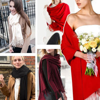 Winter Warm Shawl Scarf for Bridesmaid Wedding Party Dress Thick Solid Color