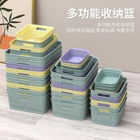 Plastic Storage Basket Rectangular Multi-functional Desktop Organizer for Snacks Toys