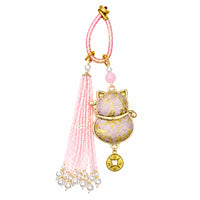 New Chinese Style Lucky Cat Bag Car Keychain Tassel Ornament Gift