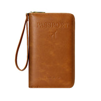 RFID Blocking Travel Passport Wallet with Zipper Closure
