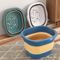 Portable Silicone Folding Basin for Face Washing, Vegetable Washing, Foot Soaking - Multi-use for Dorms