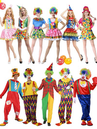 Adult Clown Costume Set for Halloween Cosplay Performances