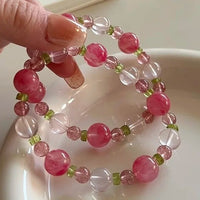 Rose Quartz and White Crystal Bracelet for Love and Luck