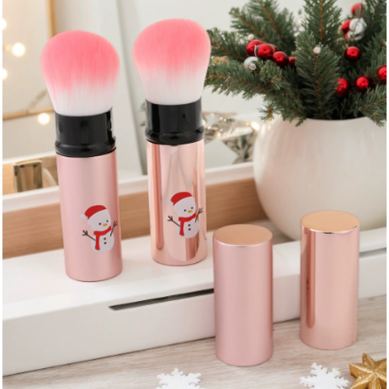Retractable Christmas Makeup Brush Portable Blush Brush Soft Bristle Gift Set