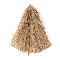 Large Artificial Straw Beach Umbrella with Foldable Stand, Outdoor Sunshade for Patio and Garden