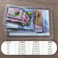 Magnetic Acrylic Photo Frame for Instant Prints and DIY Photo Walls, 2-6 Inch Refrigerator Magnet Display