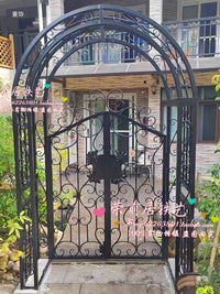 European Garden Archway for Climbing Plants, Outdoor Metal Trellis for Roses and Flowers, Villa Garden Decor